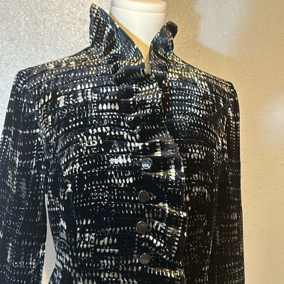 Armani collezioni women’s button front velvet blazer size 10 - Picture 2 of 11